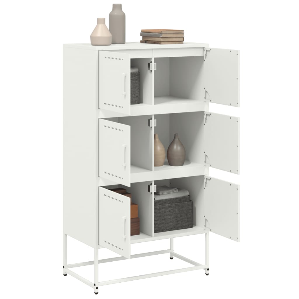 Dressoir 68,5x38,5x123,5 cm staal wit is nu te koop bij PeponiXL, paradijselijk wonen!