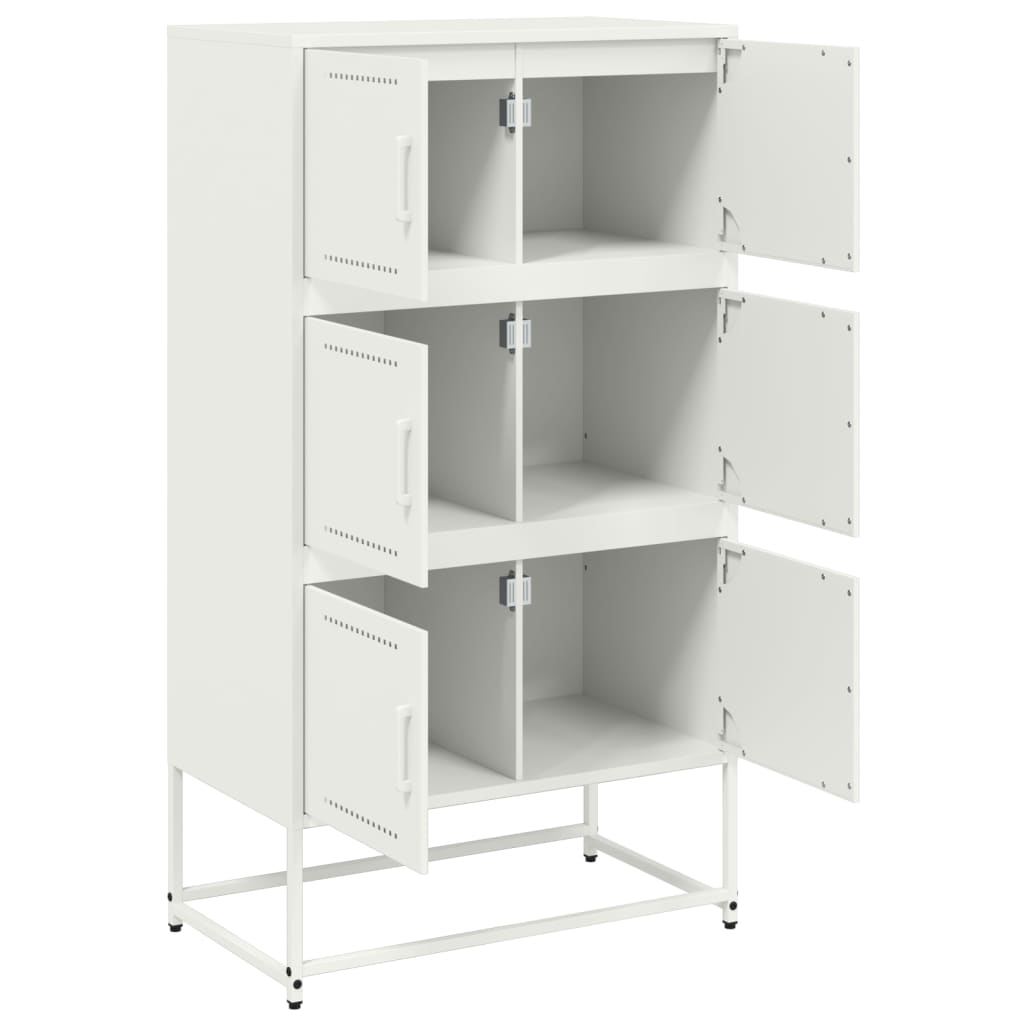 Dressoir 68,5x38,5x123,5 cm staal wit is nu te koop bij PeponiXL, paradijselijk wonen!