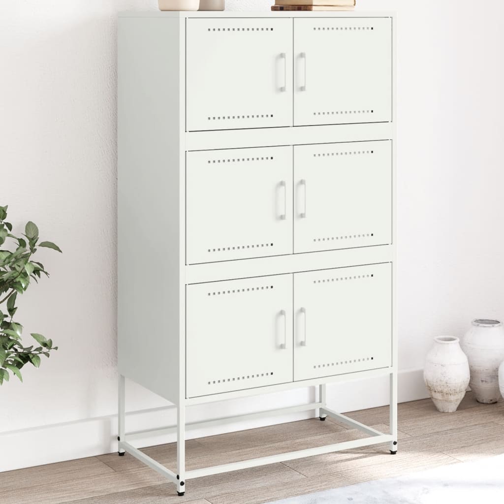 Dressoir 68,5x38,5x123,5 cm staal wit is nu te koop bij PeponiXL, paradijselijk wonen!