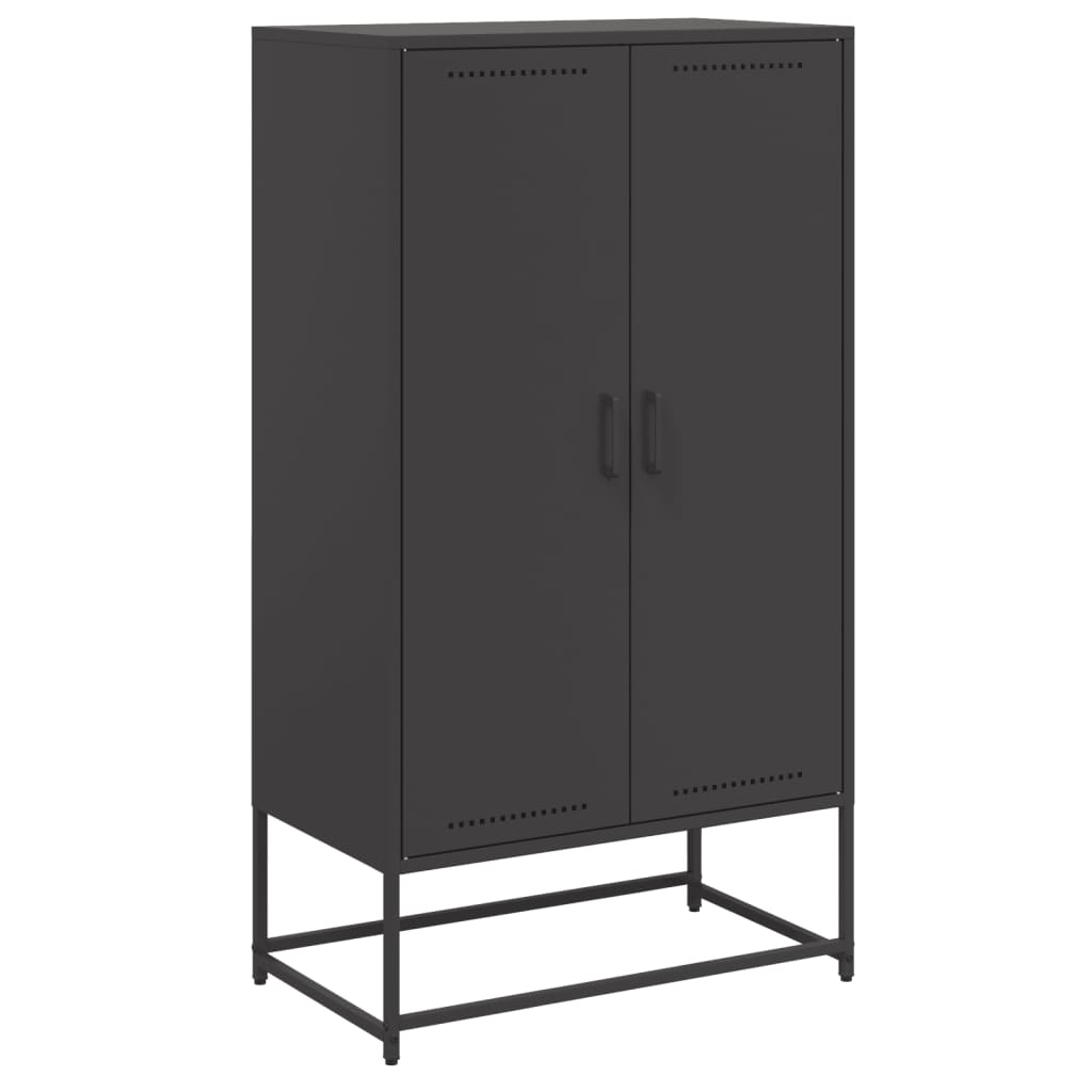 Hoge kast 68,5x38,5x123,5 cm staal zwart is nu te koop bij PeponiXL, paradijselijk wonen!