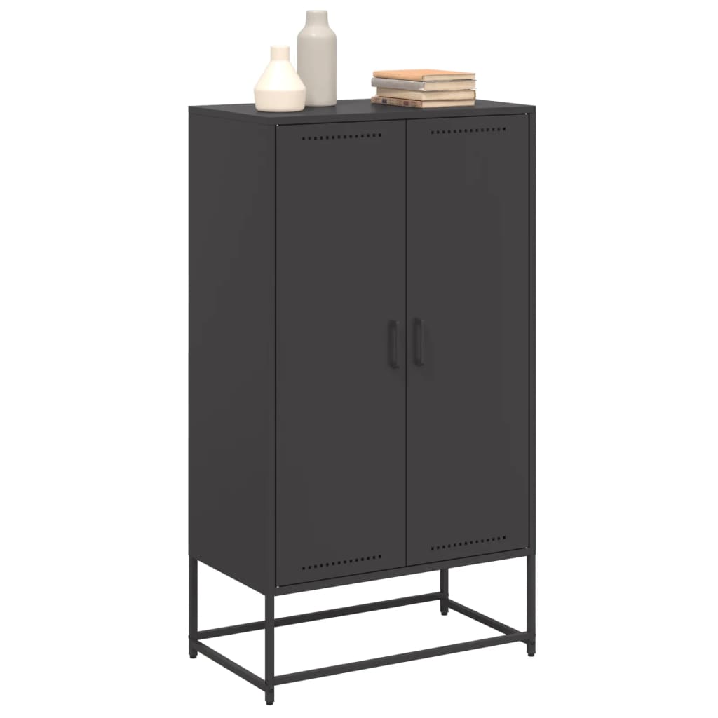 Hoge kast 68,5x38,5x123,5 cm staal zwart is nu te koop bij PeponiXL, paradijselijk wonen!
