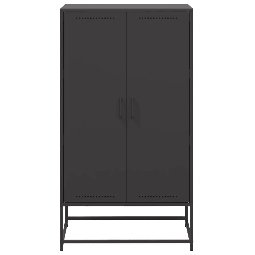 Hoge kast 68,5x38,5x123,5 cm staal zwart is nu te koop bij PeponiXL, paradijselijk wonen!