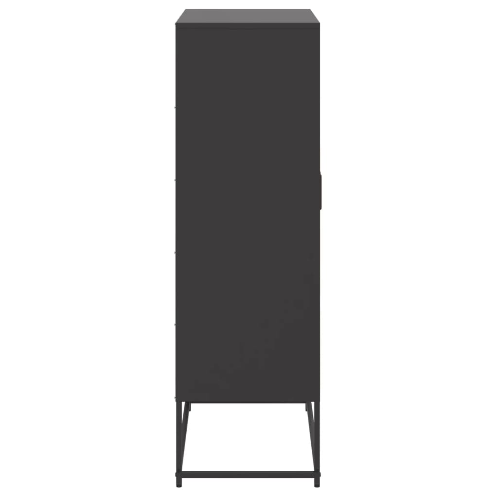 Hoge kast 68,5x38,5x123,5 cm staal zwart is nu te koop bij PeponiXL, paradijselijk wonen!