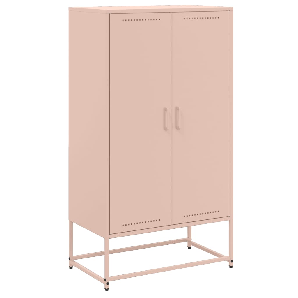Hoge kast 68,5x38,5x123,5 cm staal roze is nu te koop bij PeponiXL, paradijselijk wonen!