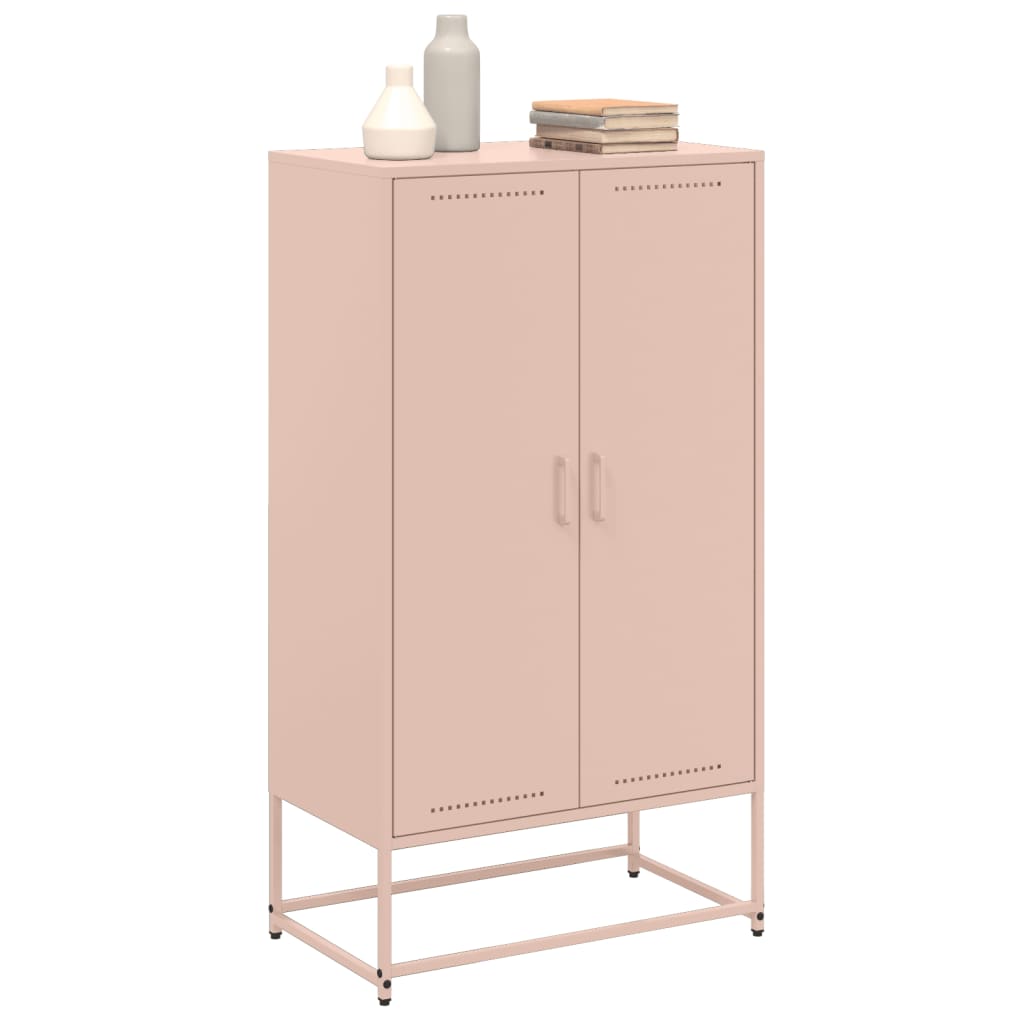 Hoge kast 68,5x38,5x123,5 cm staal roze is nu te koop bij PeponiXL, paradijselijk wonen!