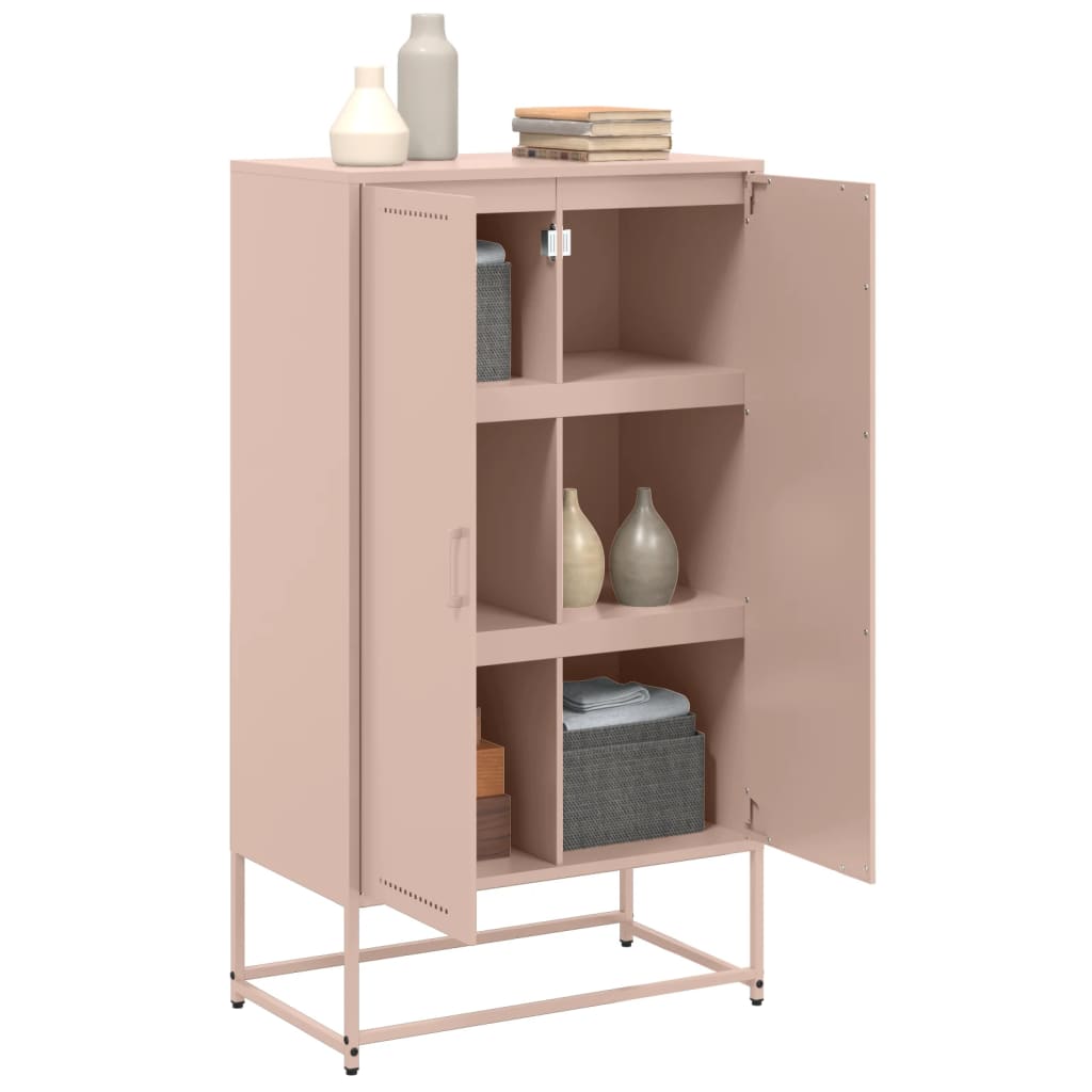 Hoge kast 68,5x38,5x123,5 cm staal roze is nu te koop bij PeponiXL, paradijselijk wonen!