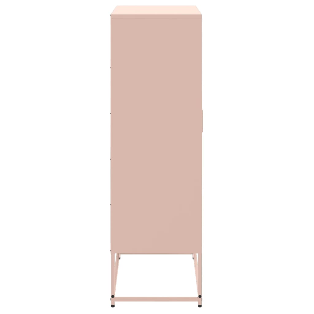Hoge kast 68,5x38,5x123,5 cm staal roze is nu te koop bij PeponiXL, paradijselijk wonen!