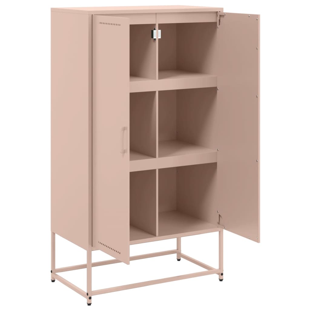 Hoge kast 68,5x38,5x123,5 cm staal roze is nu te koop bij PeponiXL, paradijselijk wonen!