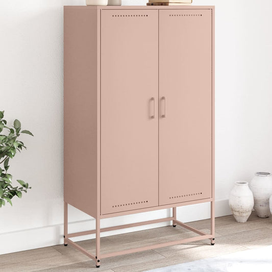 Hoge kast 68,5x38,5x123,5 cm staal roze is nu te koop bij PeponiXL, paradijselijk wonen!