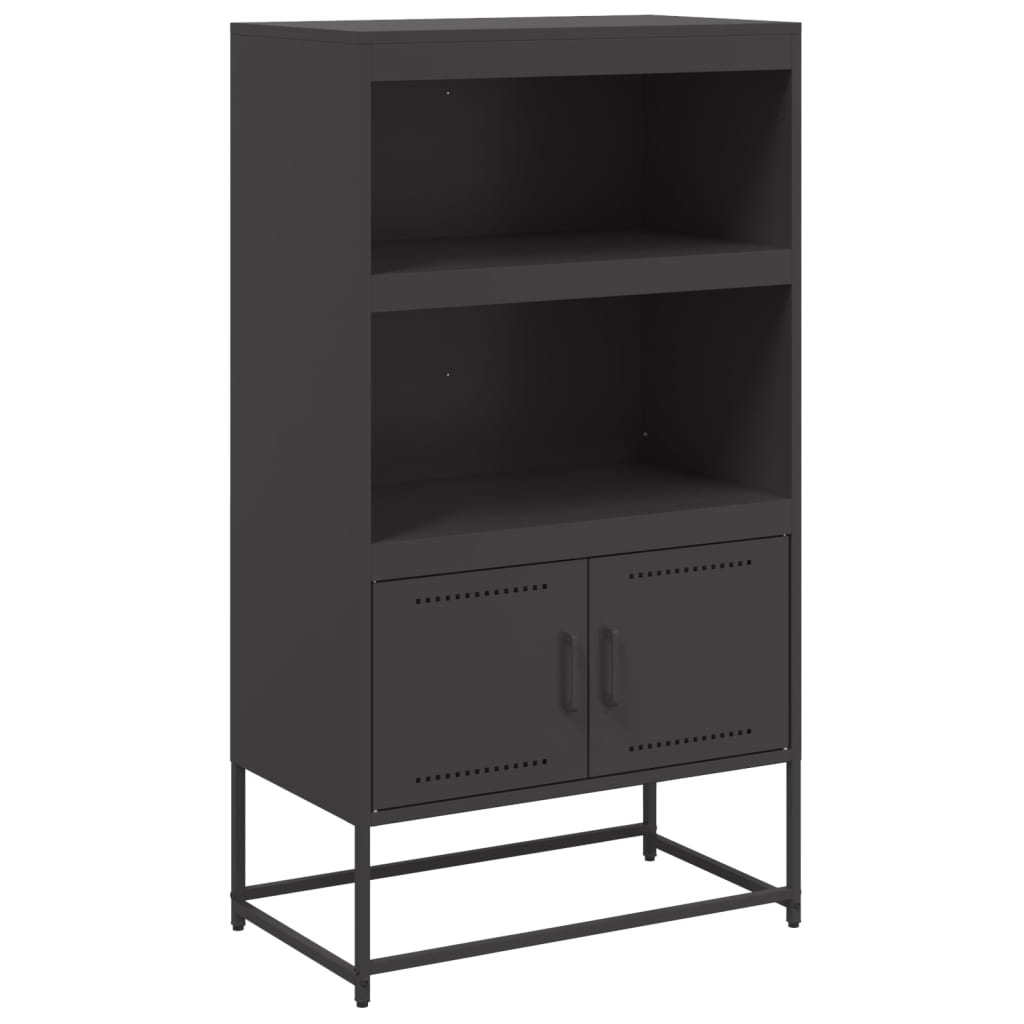 Hoge kast 68,5x38,5x123,5 cm staal zwart is nu te koop bij PeponiXL, paradijselijk wonen!