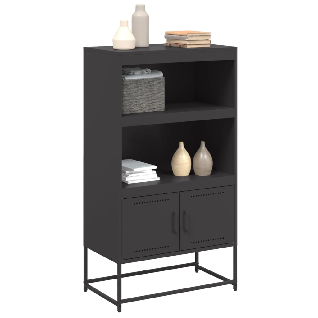 Hoge kast 68,5x38,5x123,5 cm staal zwart is nu te koop bij PeponiXL, paradijselijk wonen!