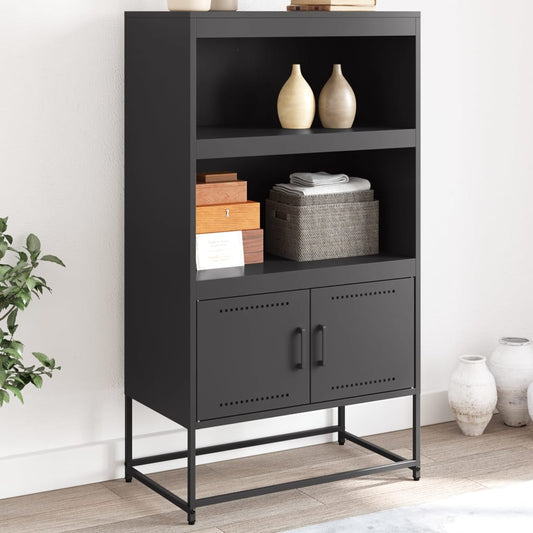 Hoge kast 68,5x38,5x123,5 cm staal zwart is nu te koop bij PeponiXL, paradijselijk wonen!