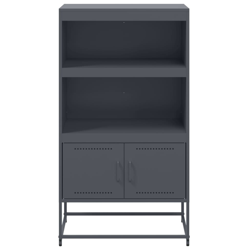 Hoge kast 68,5x38,5x123,5 cm staal antracietkleurig is nu te koop bij PeponiXL, paradijselijk wonen!