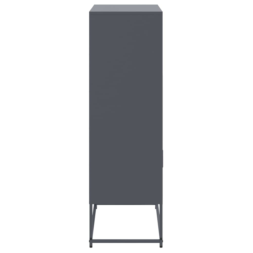 Hoge kast 68,5x38,5x123,5 cm staal antracietkleurig is nu te koop bij PeponiXL, paradijselijk wonen!
