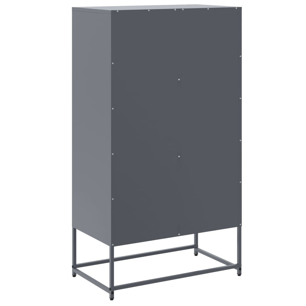 Hoge kast 68,5x38,5x123,5 cm staal antracietkleurig is nu te koop bij PeponiXL, paradijselijk wonen!