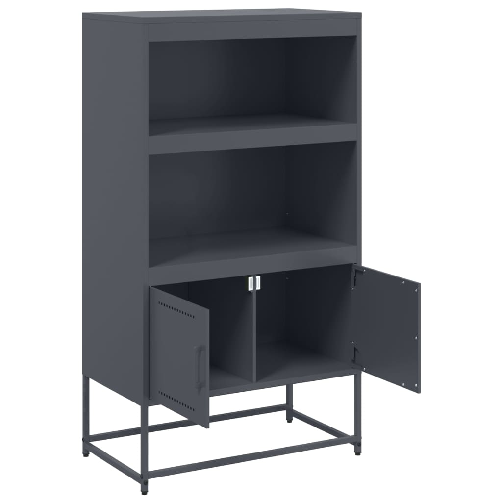 Hoge kast 68,5x38,5x123,5 cm staal antracietkleurig is nu te koop bij PeponiXL, paradijselijk wonen!