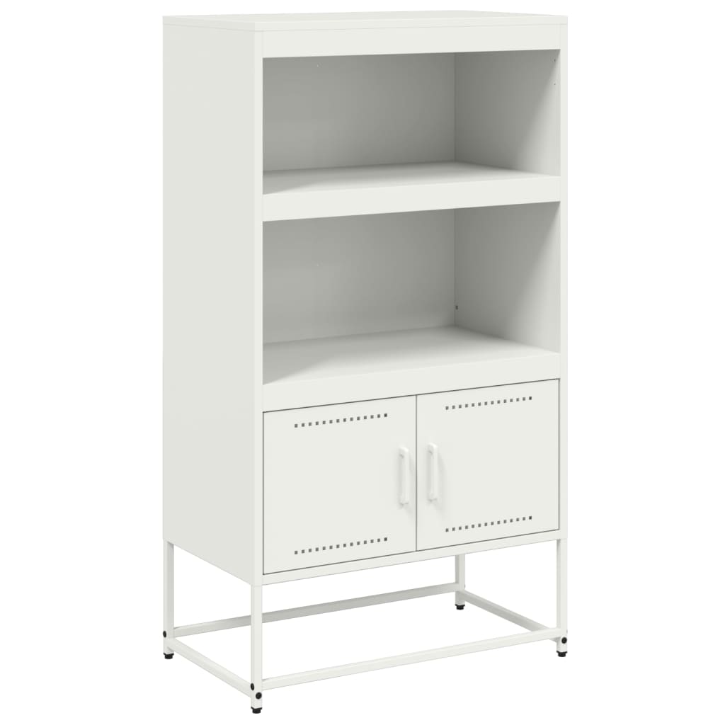 Hoge kast 68,5x38,5x123,5 cm staal wit is nu te koop bij PeponiXL, paradijselijk wonen!