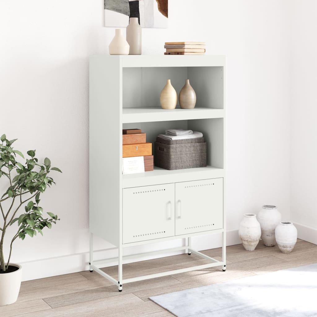 Hoge kast 68,5x38,5x123,5 cm staal wit is nu te koop bij PeponiXL, paradijselijk wonen!