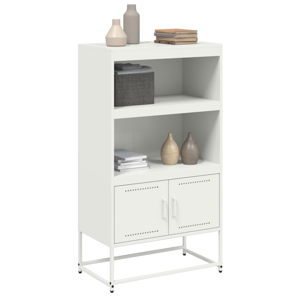 Hoge kast 68,5x38,5x123,5 cm staal wit is nu te koop bij PeponiXL, paradijselijk wonen!