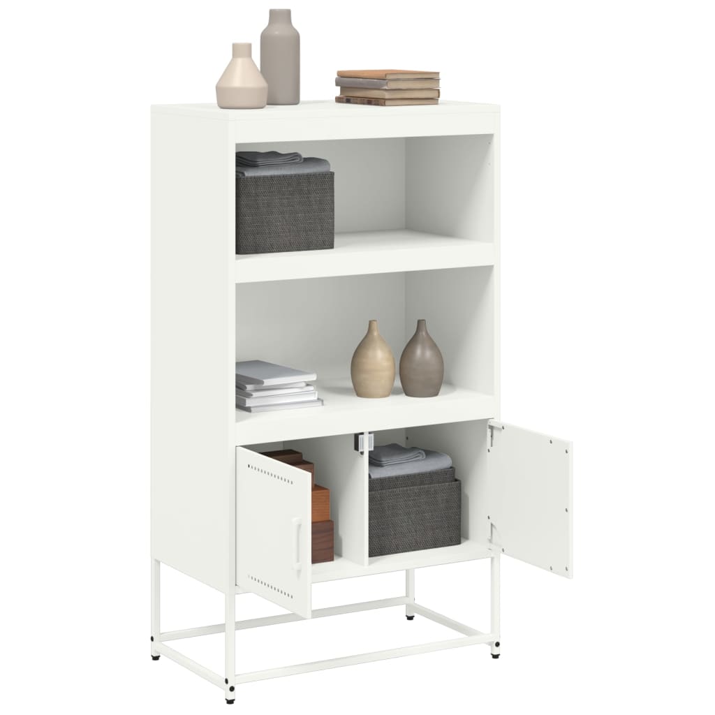 Hoge kast 68,5x38,5x123,5 cm staal wit is nu te koop bij PeponiXL, paradijselijk wonen!