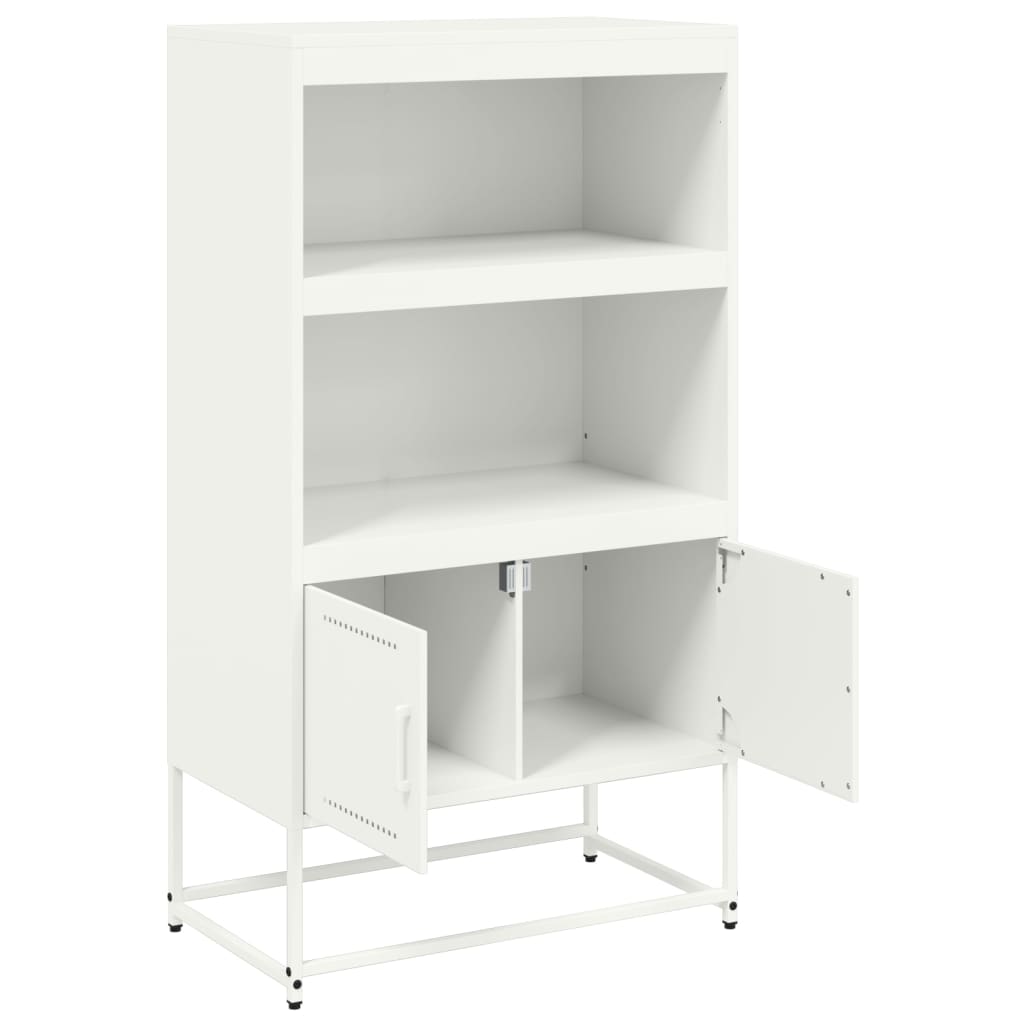 Hoge kast 68,5x38,5x123,5 cm staal wit is nu te koop bij PeponiXL, paradijselijk wonen!