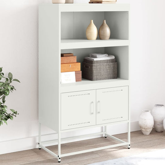 Hoge kast 68,5x38,5x123,5 cm staal wit is nu te koop bij PeponiXL, paradijselijk wonen!