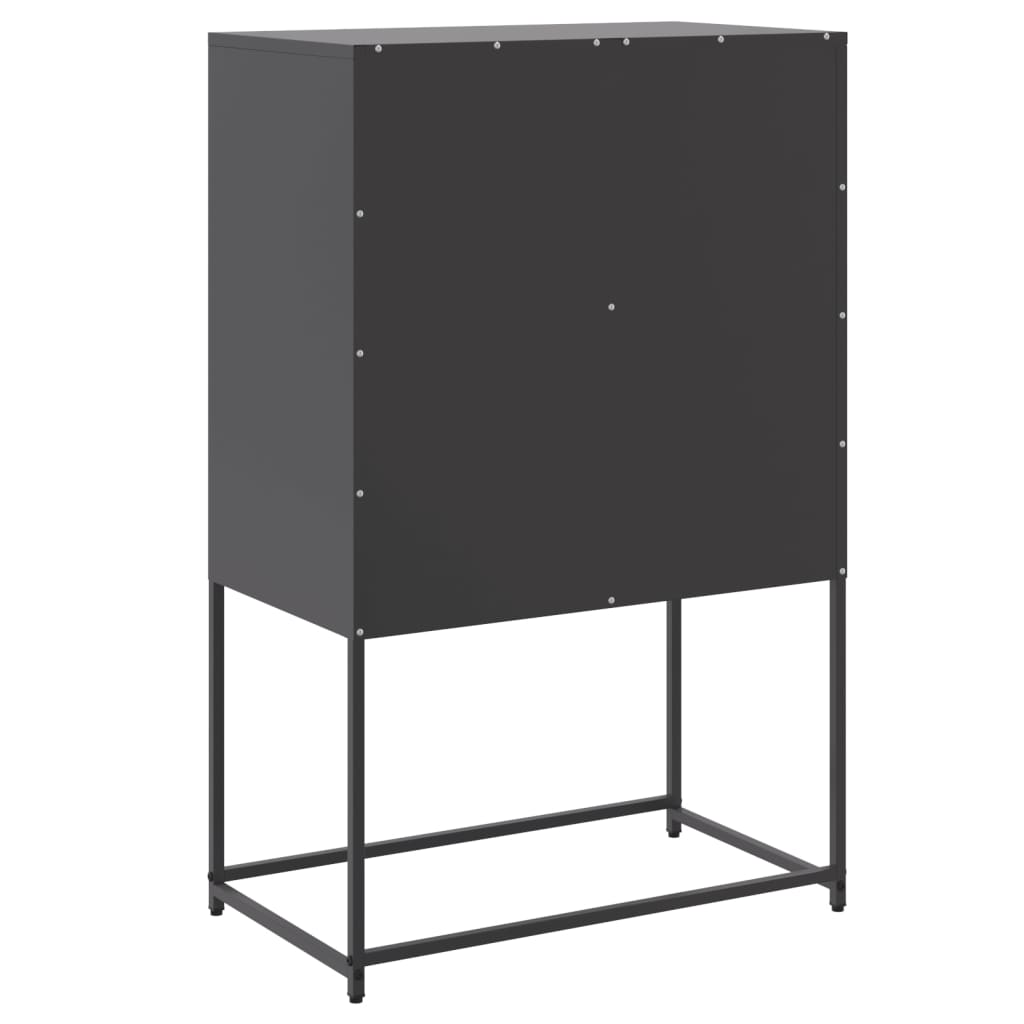 Hoge kast 68,5x38,5x107 cm staal zwart is nu te koop bij PeponiXL, paradijselijk wonen!