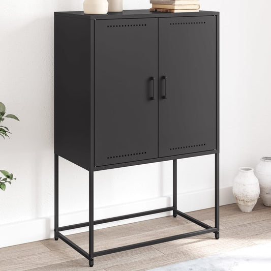 Hoge kast 68,5x38,5x107 cm staal zwart is nu te koop bij PeponiXL, paradijselijk wonen!