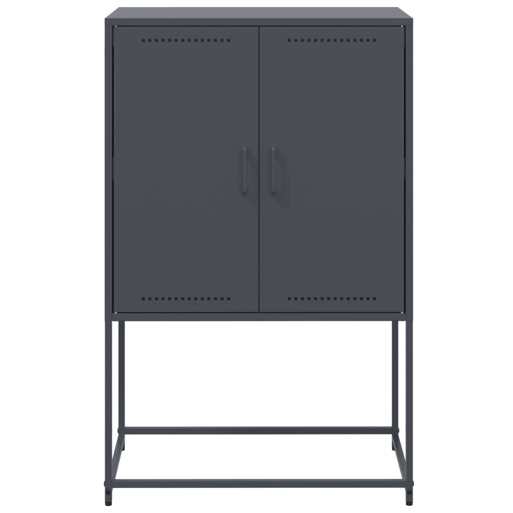 Hoge kast 68,5x38,5x107 cm staal antracietkleurig is nu te koop bij PeponiXL, paradijselijk wonen!