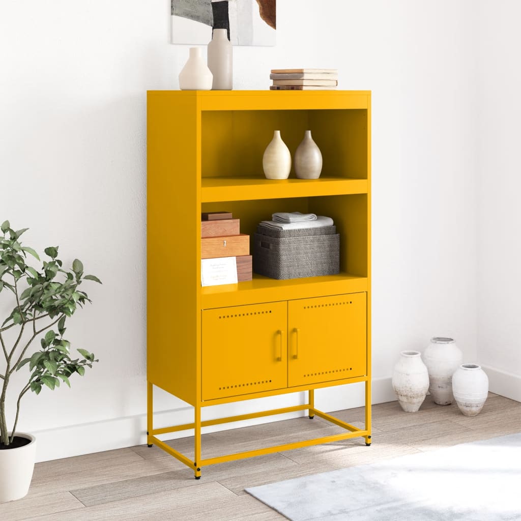 Hoge kast 68,5x38,5x107 cm staal wit is nu te koop bij PeponiXL, paradijselijk wonen!
