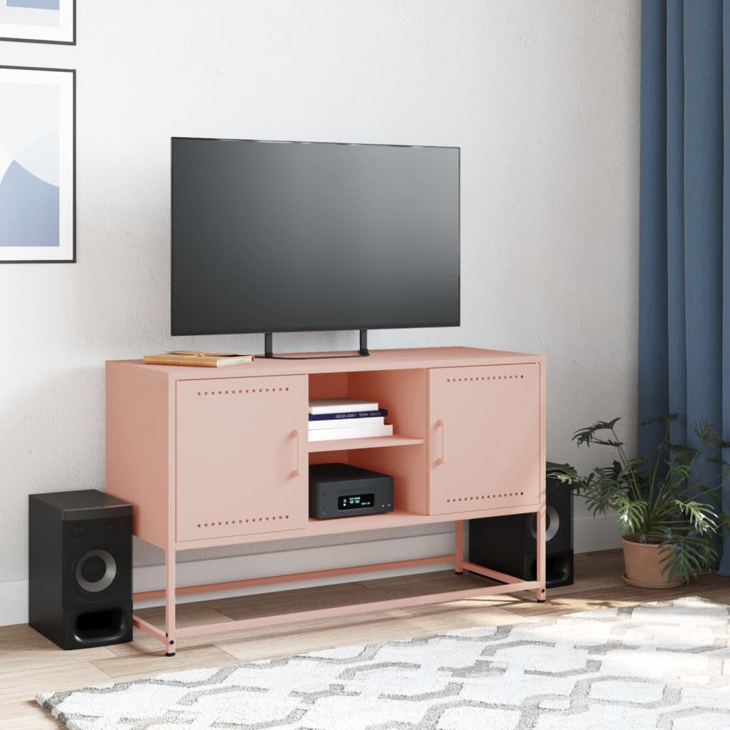 Tv-meubel 100,5x39x60,5 cm staal roze is nu te koop bij PeponiXL, paradijselijk wonen!
