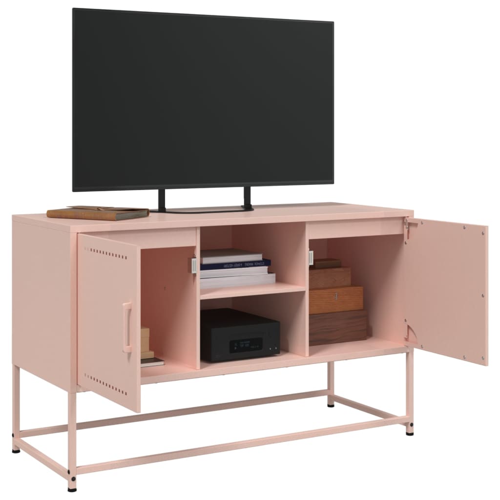 Tv-meubel 100,5x39x60,5 cm staal roze is nu te koop bij PeponiXL, paradijselijk wonen!