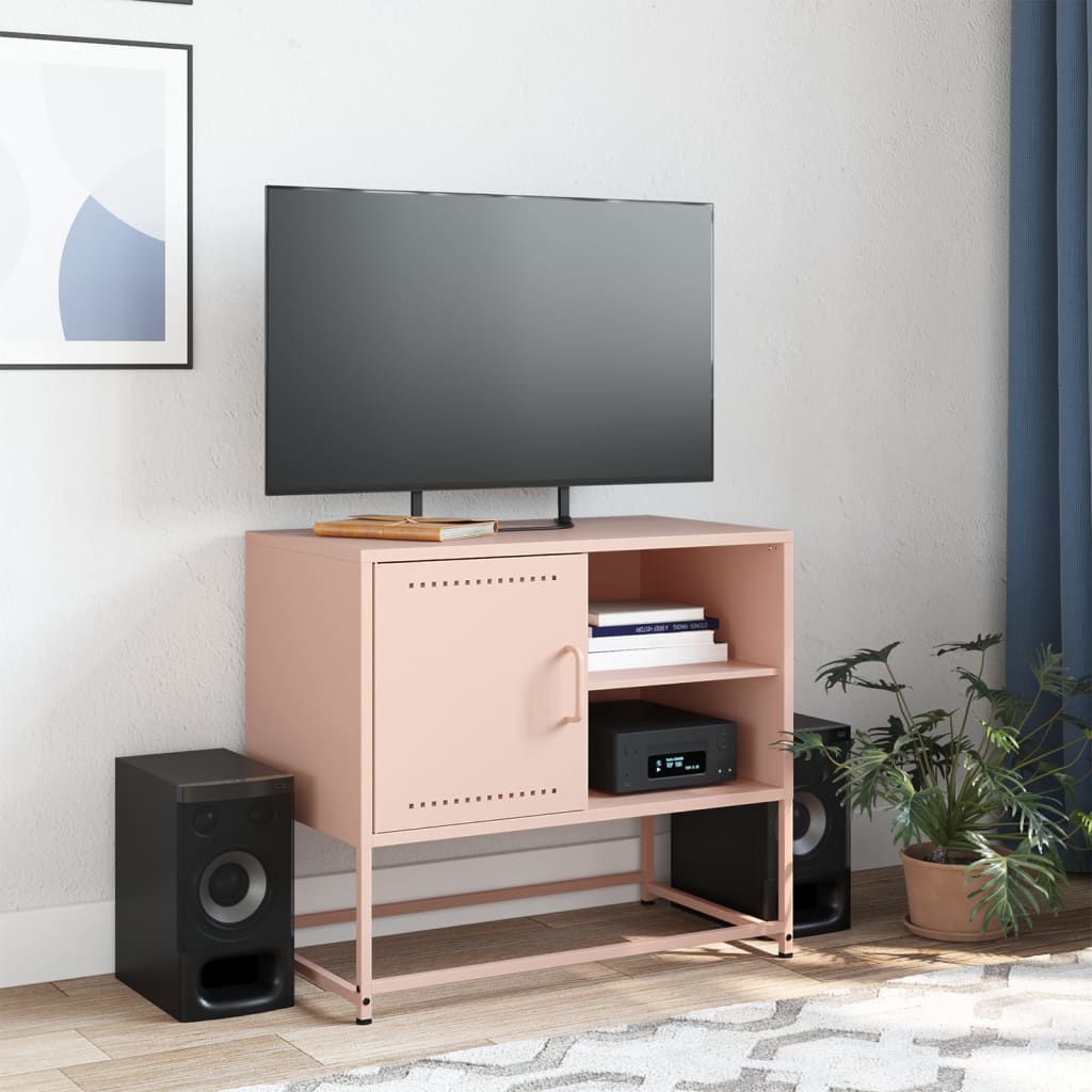 Tv-meubel 68x39x60,5 cm staal roze is nu te koop bij PeponiXL, paradijselijk wonen!