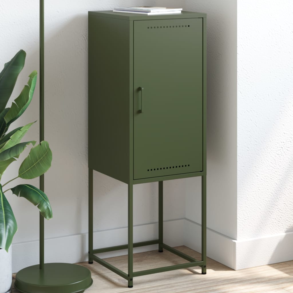 Hoge kast 36x39x107 cm staal olijfgroen is nu te koop bij PeponiXL, paradijselijk wonen!