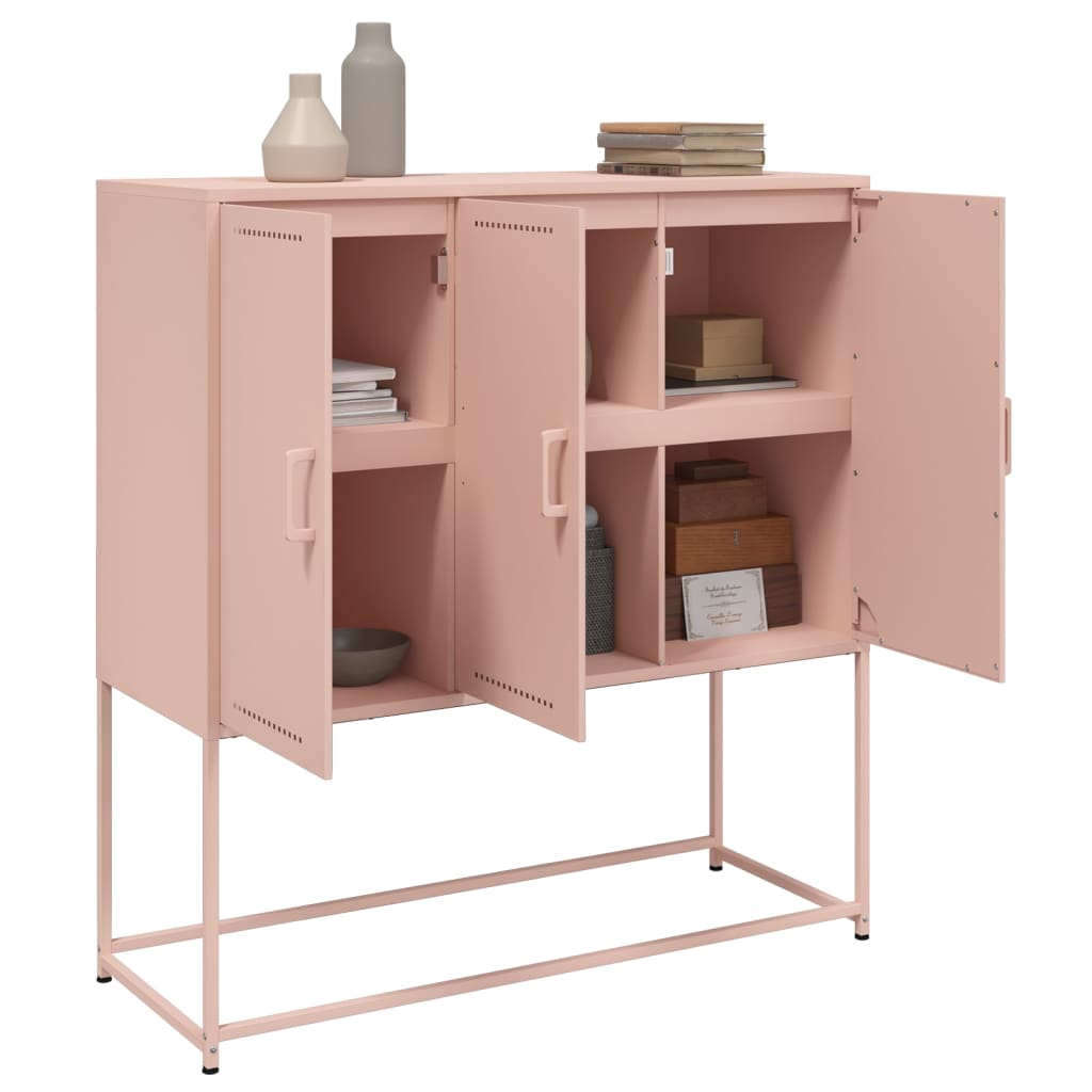 Hoge kast 100,5x39x107 cm staal roze is nu te koop bij PeponiXL, paradijselijk wonen!