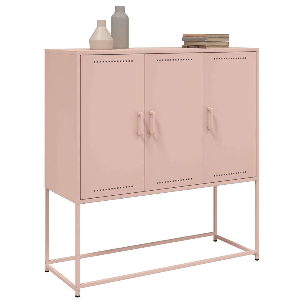 Hoge kast 100,5x39x107 cm staal roze is nu te koop bij PeponiXL, paradijselijk wonen!