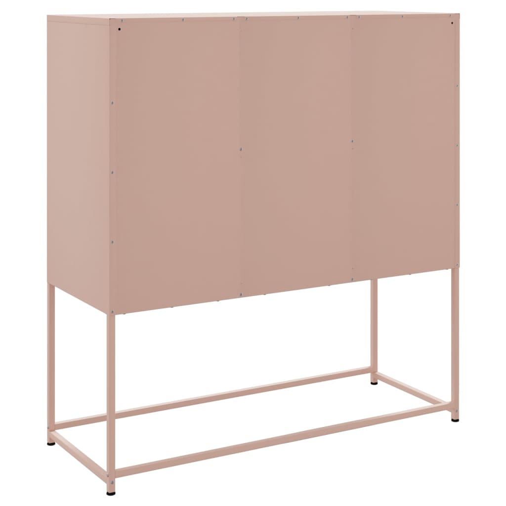 Hoge kast 100,5x39x107 cm staal roze is nu te koop bij PeponiXL, paradijselijk wonen!