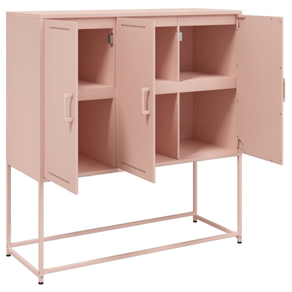 Hoge kast 100,5x39x107 cm staal roze is nu te koop bij PeponiXL, paradijselijk wonen!