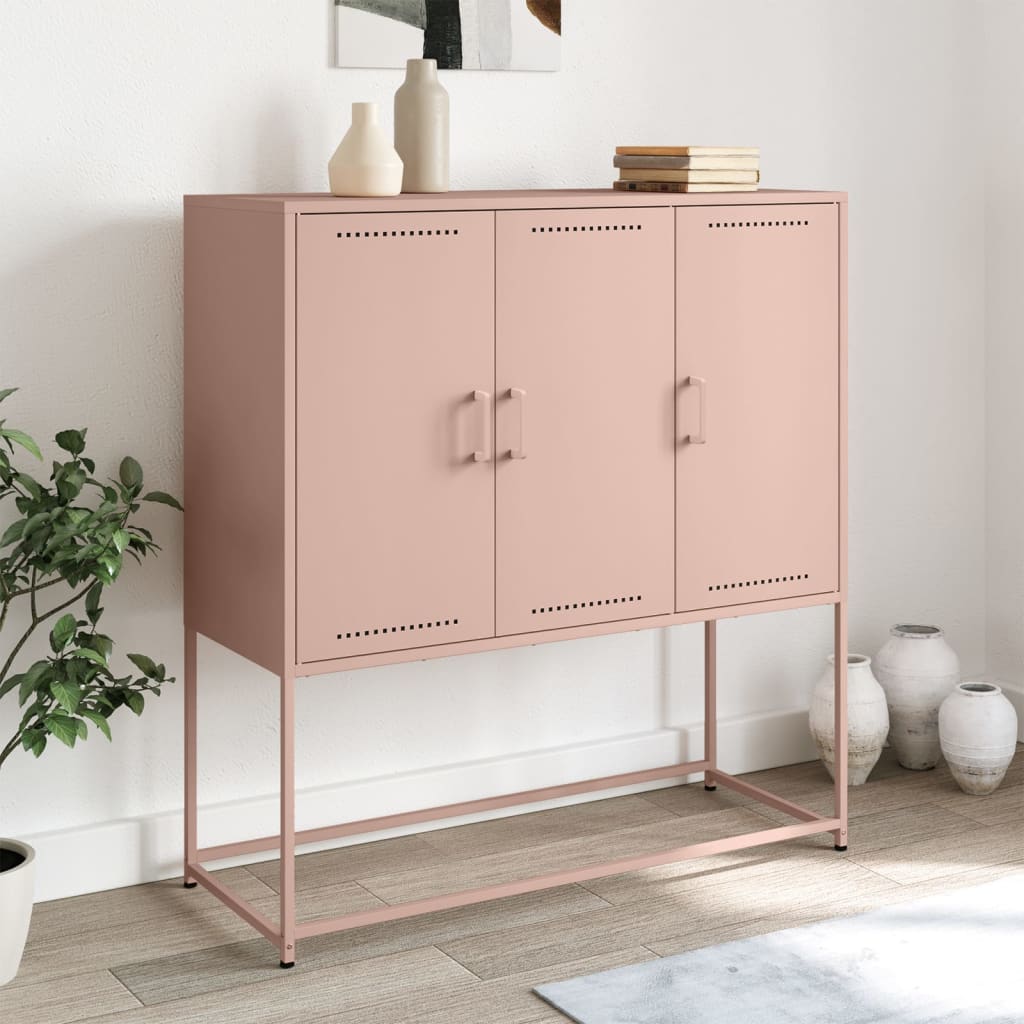 Hoge kast 100,5x39x107 cm staal roze is nu te koop bij PeponiXL, paradijselijk wonen!