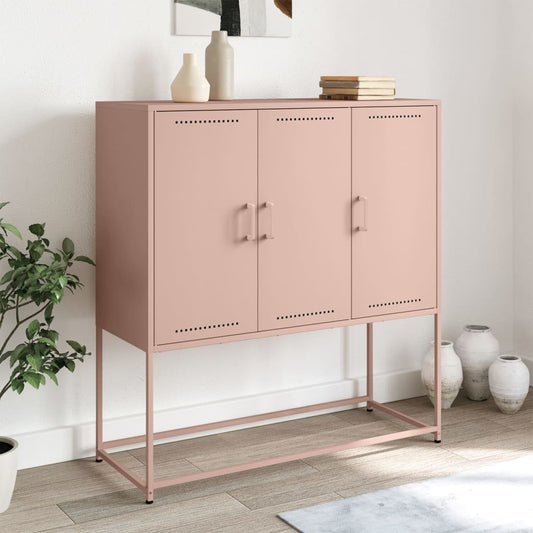 Hoge kast 100,5x39x107 cm staal roze is nu te koop bij PeponiXL, paradijselijk wonen!