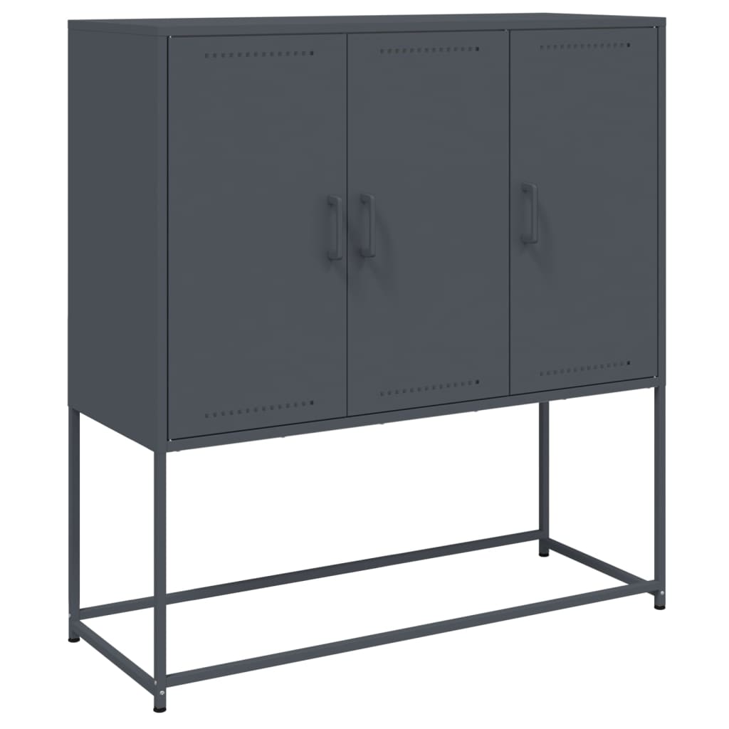 Hoge kast 100,5x39x107 cm staal antracietkleurig is nu te koop bij PeponiXL, paradijselijk wonen!