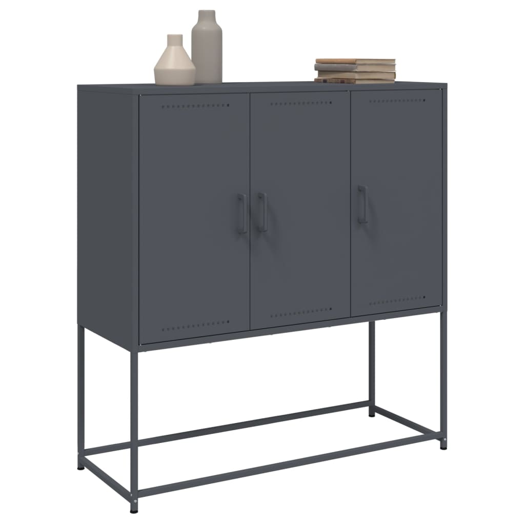 Hoge kast 100,5x39x107 cm staal antracietkleurig is nu te koop bij PeponiXL, paradijselijk wonen!