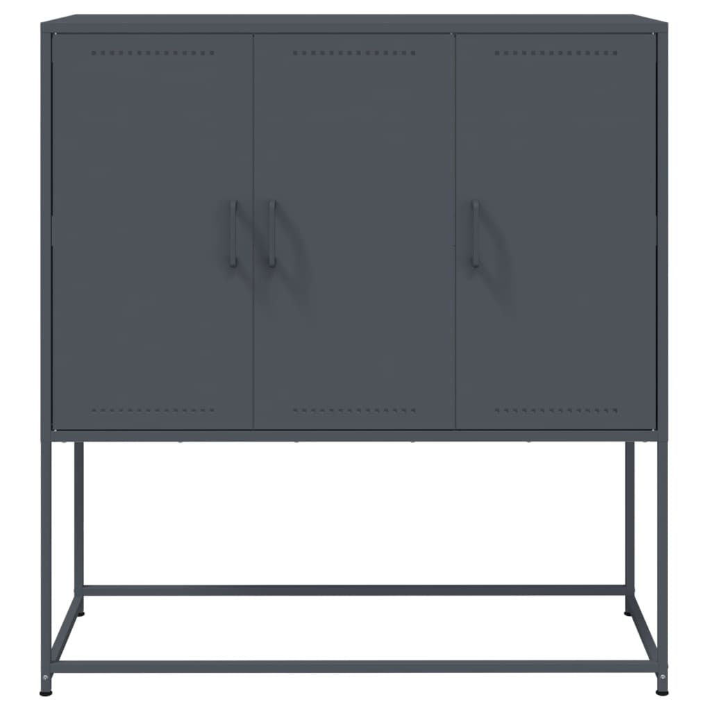 Hoge kast 100,5x39x107 cm staal antracietkleurig is nu te koop bij PeponiXL, paradijselijk wonen!