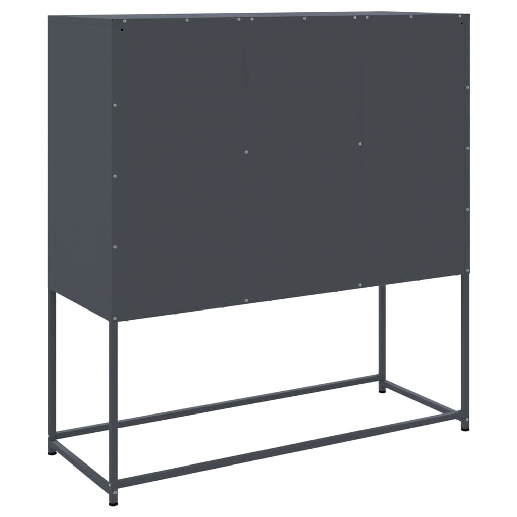 Hoge kast 100,5x39x107 cm staal antracietkleurig is nu te koop bij PeponiXL, paradijselijk wonen!