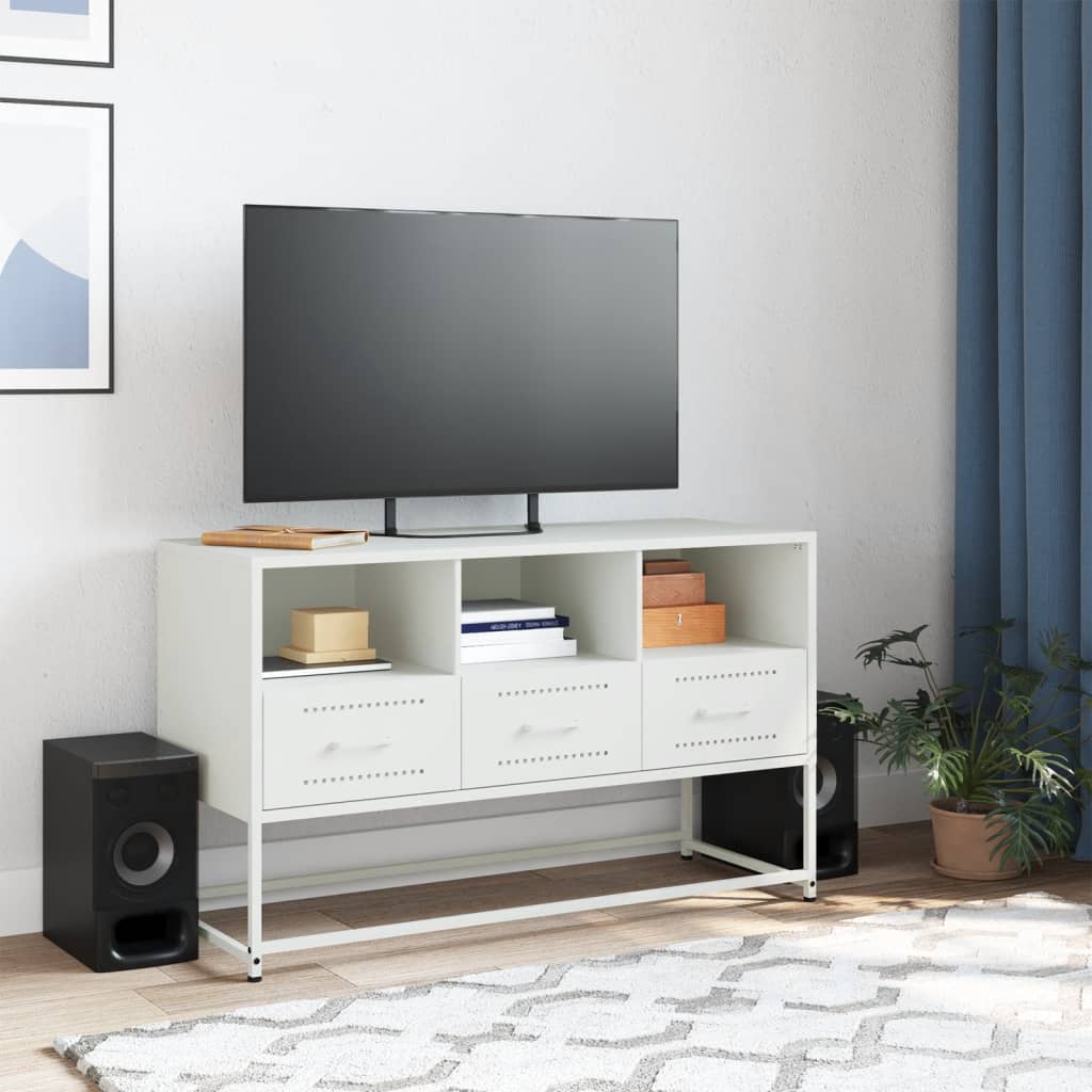Tv-meubel 100,5x39x60,5 cm staal wit is nu te koop bij PeponiXL, paradijselijk wonen!