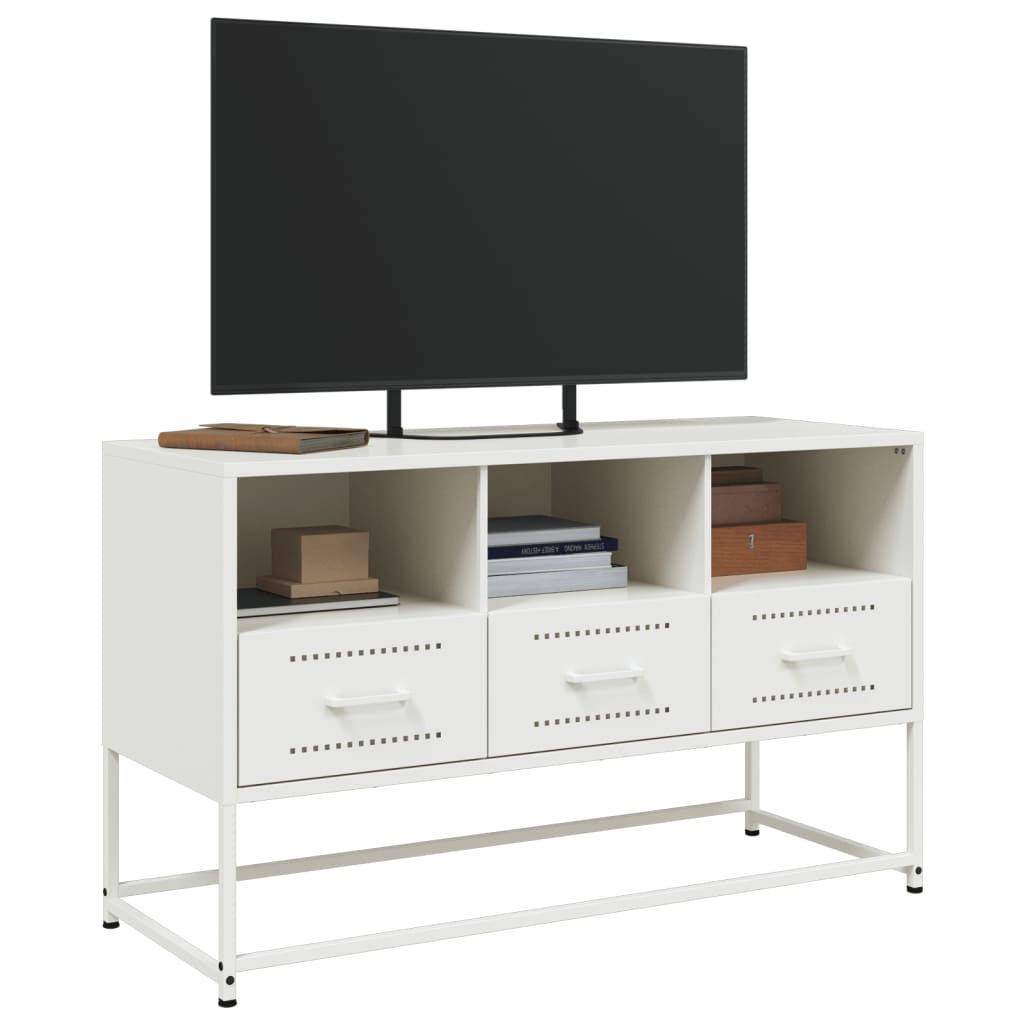 Tv-meubel 100,5x39x60,5 cm staal wit is nu te koop bij PeponiXL, paradijselijk wonen!