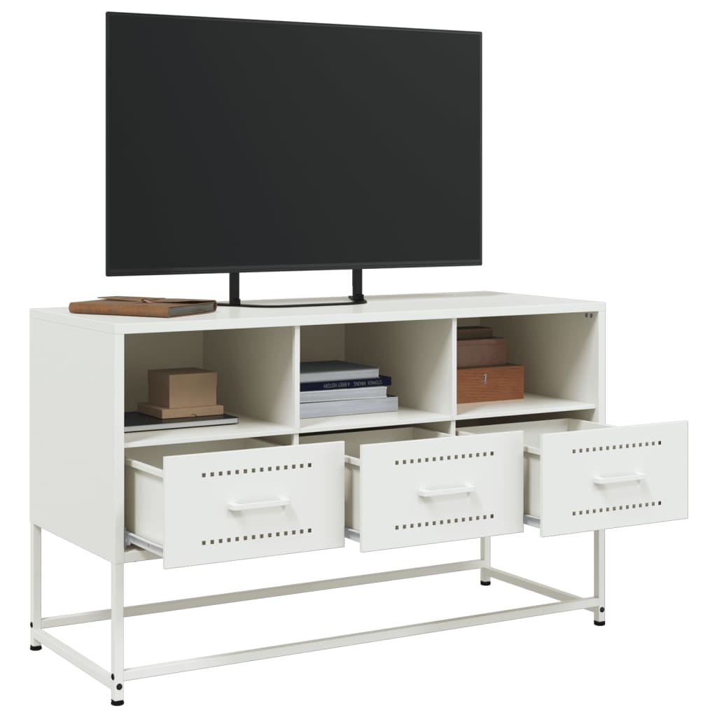 Tv-meubel 100,5x39x60,5 cm staal wit is nu te koop bij PeponiXL, paradijselijk wonen!