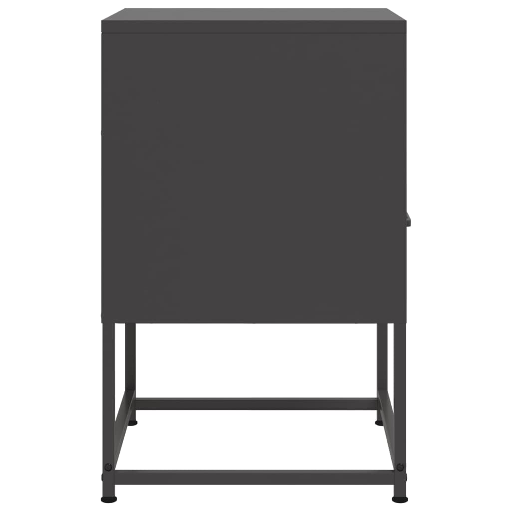 Nachtkastjes 2 st 36x39x60,5 cm staal zwart is nu te koop bij PeponiXL, paradijselijk wonen!