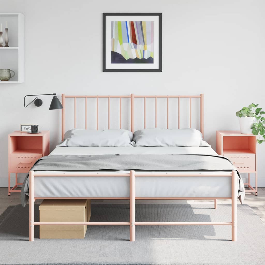 Nachtkastjes 2 st 36x39x60,5 cm staal roze is nu te koop bij PeponiXL, paradijselijk wonen!