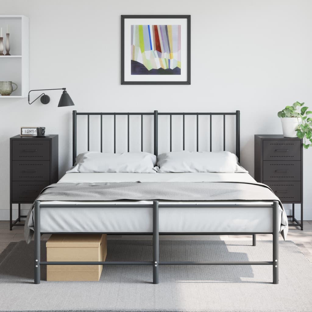 Nachtkastjes 2 st 36x39x78 cm staal zwart is nu te koop bij PeponiXL, paradijselijk wonen!